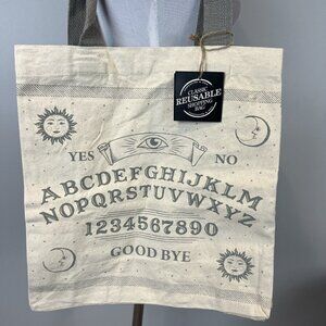 Ouija Board Reusable Canvas Tote Shopping Bag Gray Tan